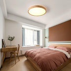Wooden Geometric Flush Mount LED Ceiling Light