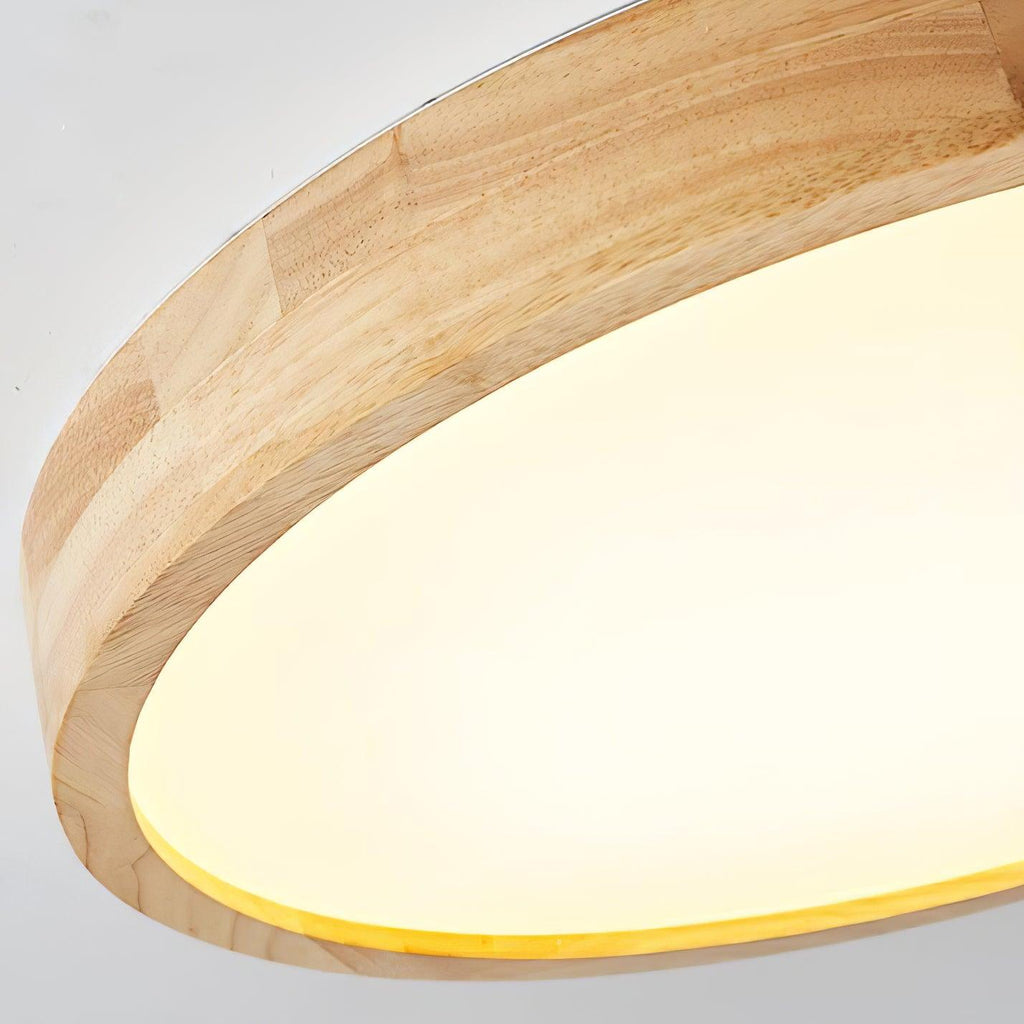 Wooden Geometric Flush Mount LED Ceiling Light