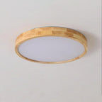 Wooden Geometric Flush Mount LED Ceiling Light