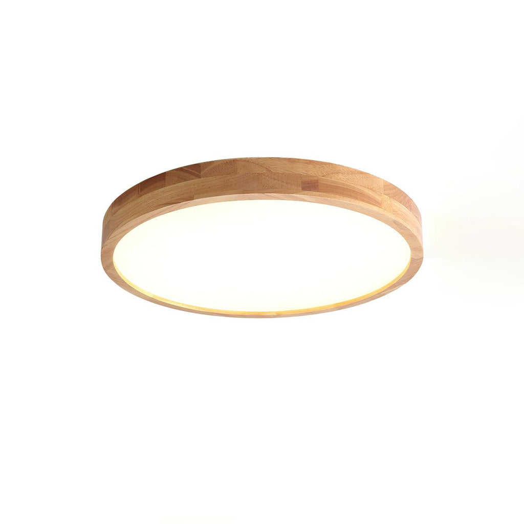 Wooden Geometric Flush Mount LED Ceiling Light