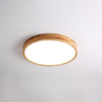 Wooden Geometric Flush Mount LED Ceiling Light