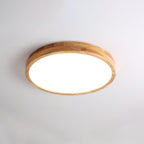 Wooden Geometric Flush Mount LED Ceiling Light