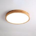 Wooden Geometric Flush Mount LED Ceiling Light