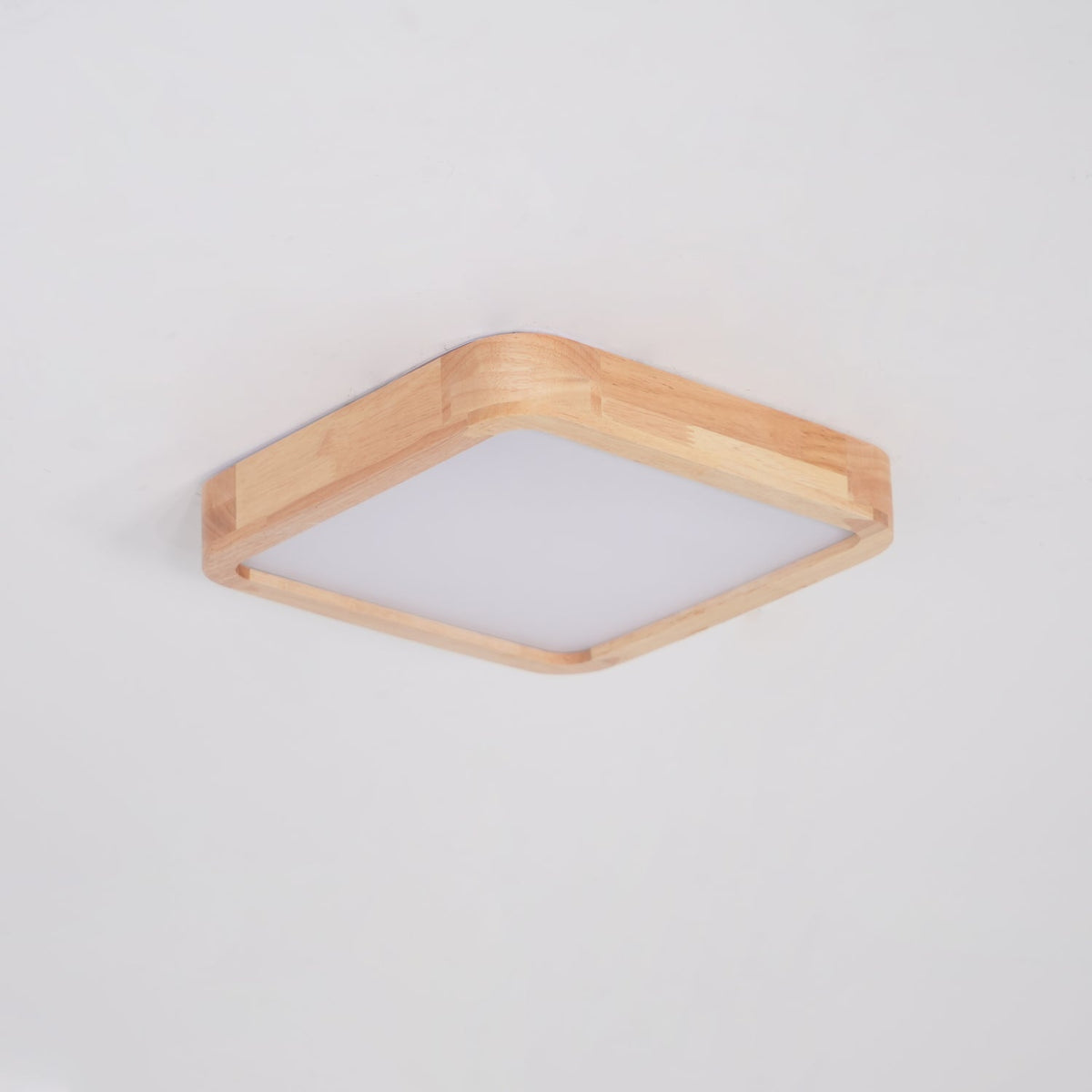Wooden Geometric Flush Mount LED Ceiling Light