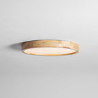 Wooden Geometric Flush Mount LED Ceiling Light