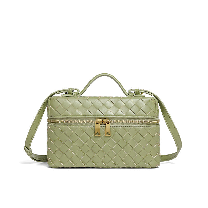Woven Leather Cosmetic Case