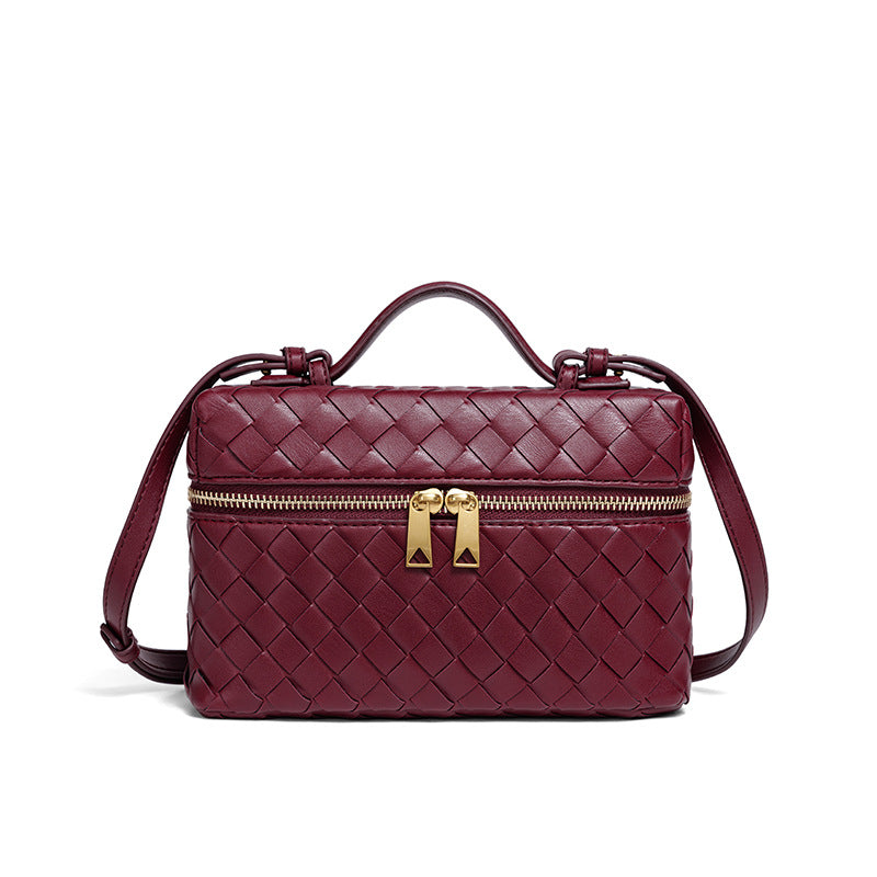 Woven Leather Cosmetic Case